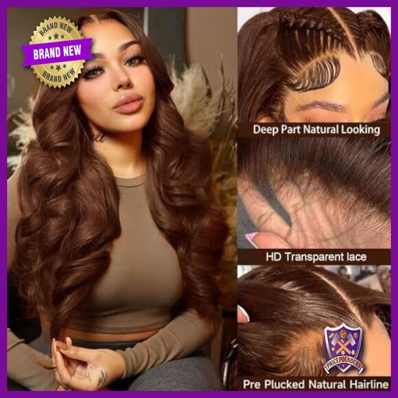 30 Inch Human Hair Lace Front Wig 200 Density Body Wave Pre Plucked main image 5